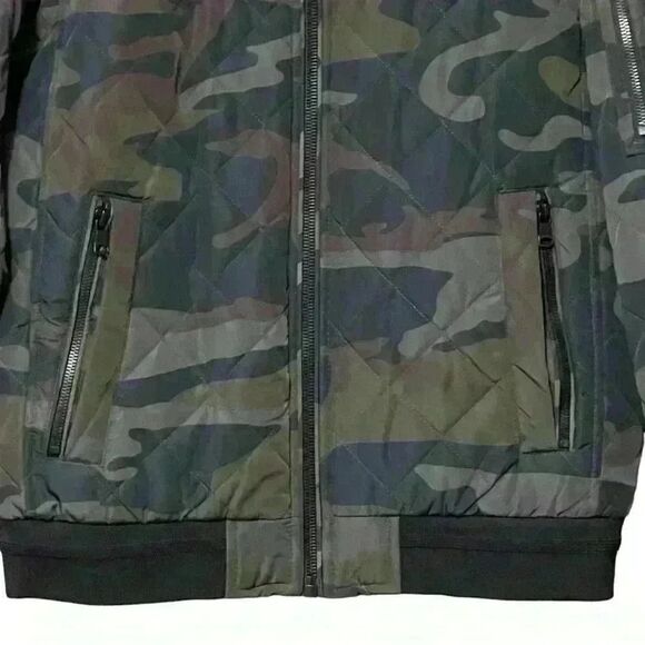 Calvin Klein Quilted Baseball Jacket S Camo Diamond Stitch  Full Zip Pockets NWT - Picture 10 of 13